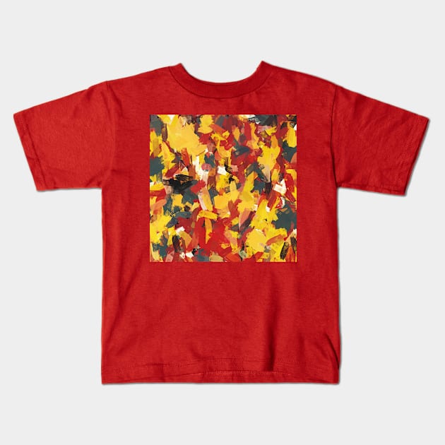 Childhood Sunset Abstract Painting Kids T-Shirt by nelloryn